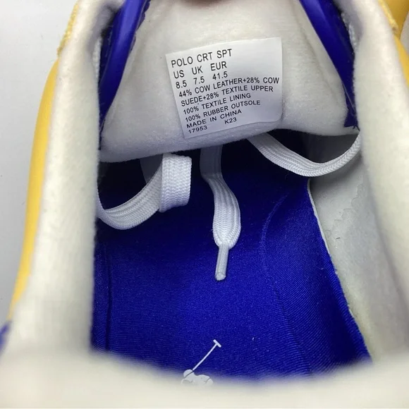 NWOT Ralph Lauren Mens Polo Shoes in Blue & Yellow. Men’s 8.5 - Picture 6 of 6